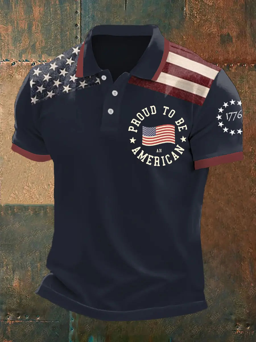 Proud to Be an American Polo Shirt USA Flag Independence Day Gift for Patriotic Supporters Proud to Be an American Polo Shirt USA Flag Independence Day Gift for Patriotic Supporters