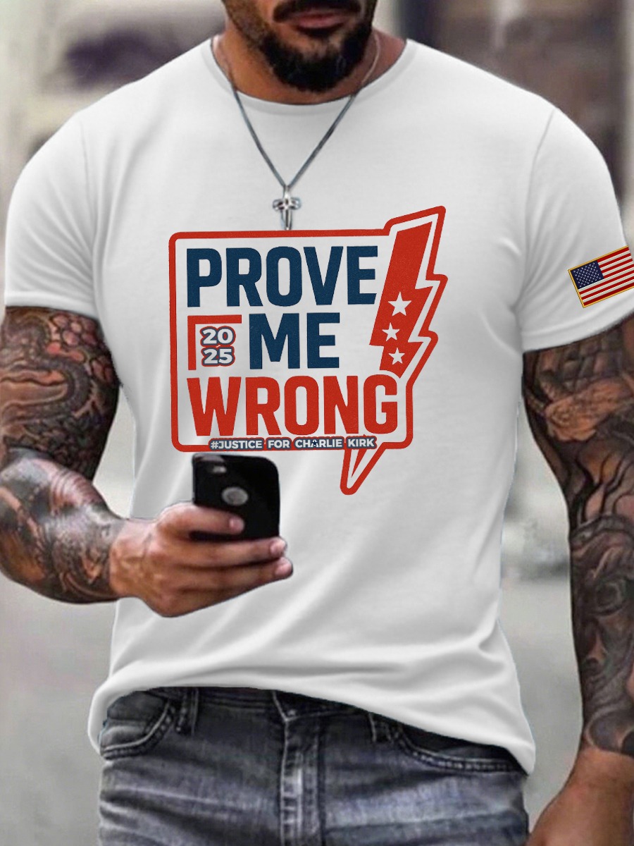 RIP Charlie Kirk Mens Shirt Prove Me Wrong Justice For Charlie Kirk Clothing RIP Charlie Kirk Mens Shirt Prove Me Wrong Justice For Charlie Kirk Clothing