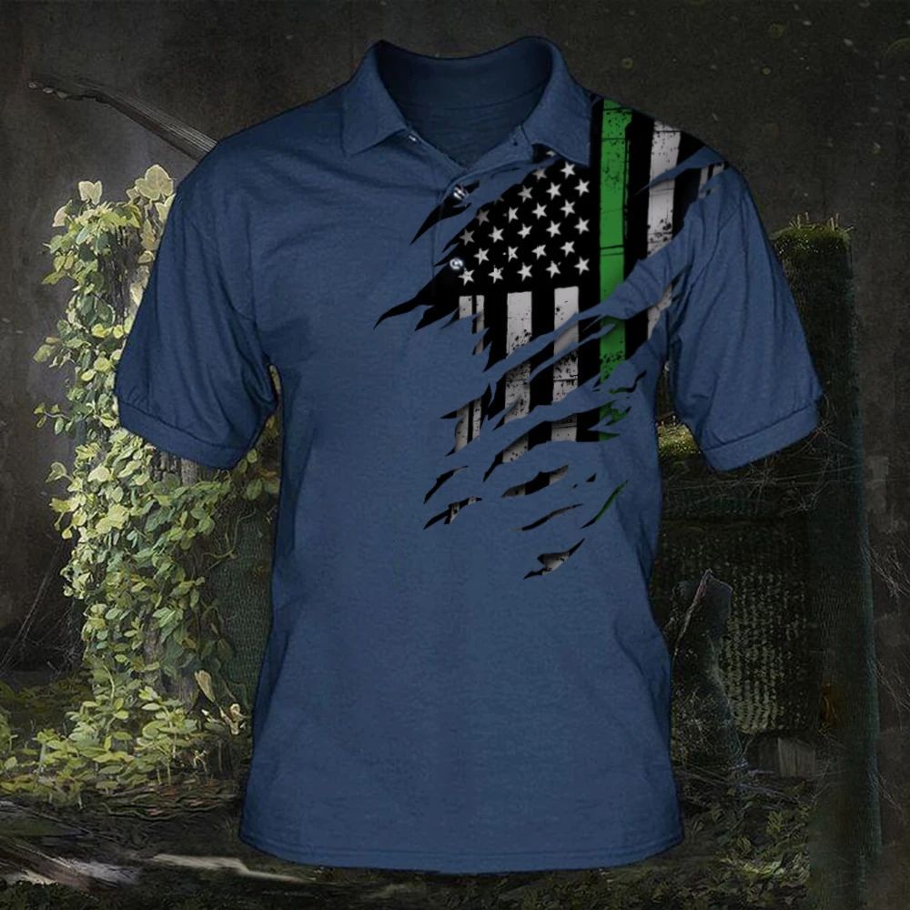 Thin Green Line Polo Shirt Navy Honor Military Green Flag Veteran Patriotic Gift For Men Thin Green Line Polo Shirt Navy Honor Military Green Flag Veteran Patriotic Gift For Men