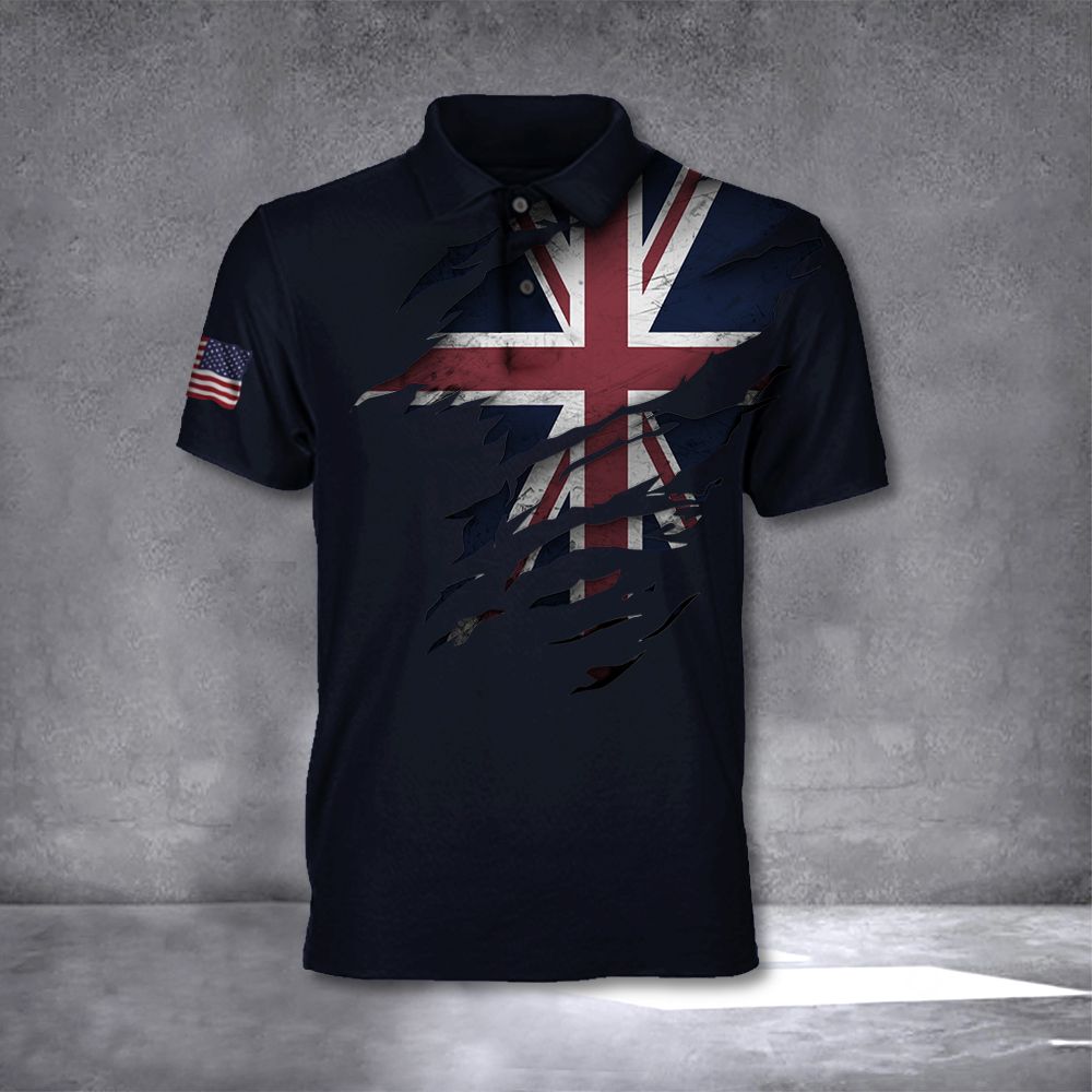 United Kingdom Polo Shirt Patriotic American Flag T-Shirt Patriotic British Gift United Kingdom Polo Shirt Patriotic American Flag T-Shirt Patriotic British Gift