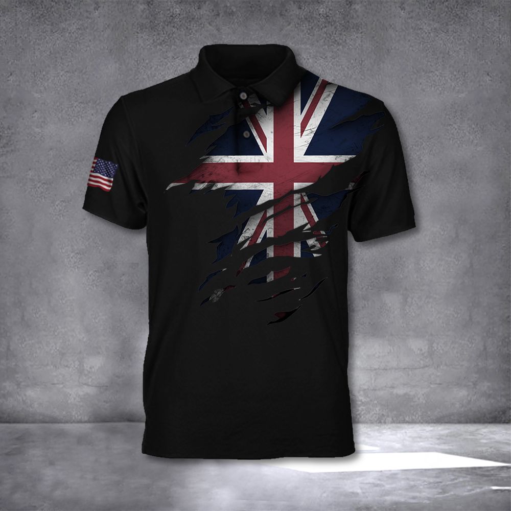 United Kingdom Polo Shirt Patriotic American Flag T-Shirt Patriotic British Gift United Kingdom Polo Shirt Patriotic American Flag T-Shirt Patriotic British Gift