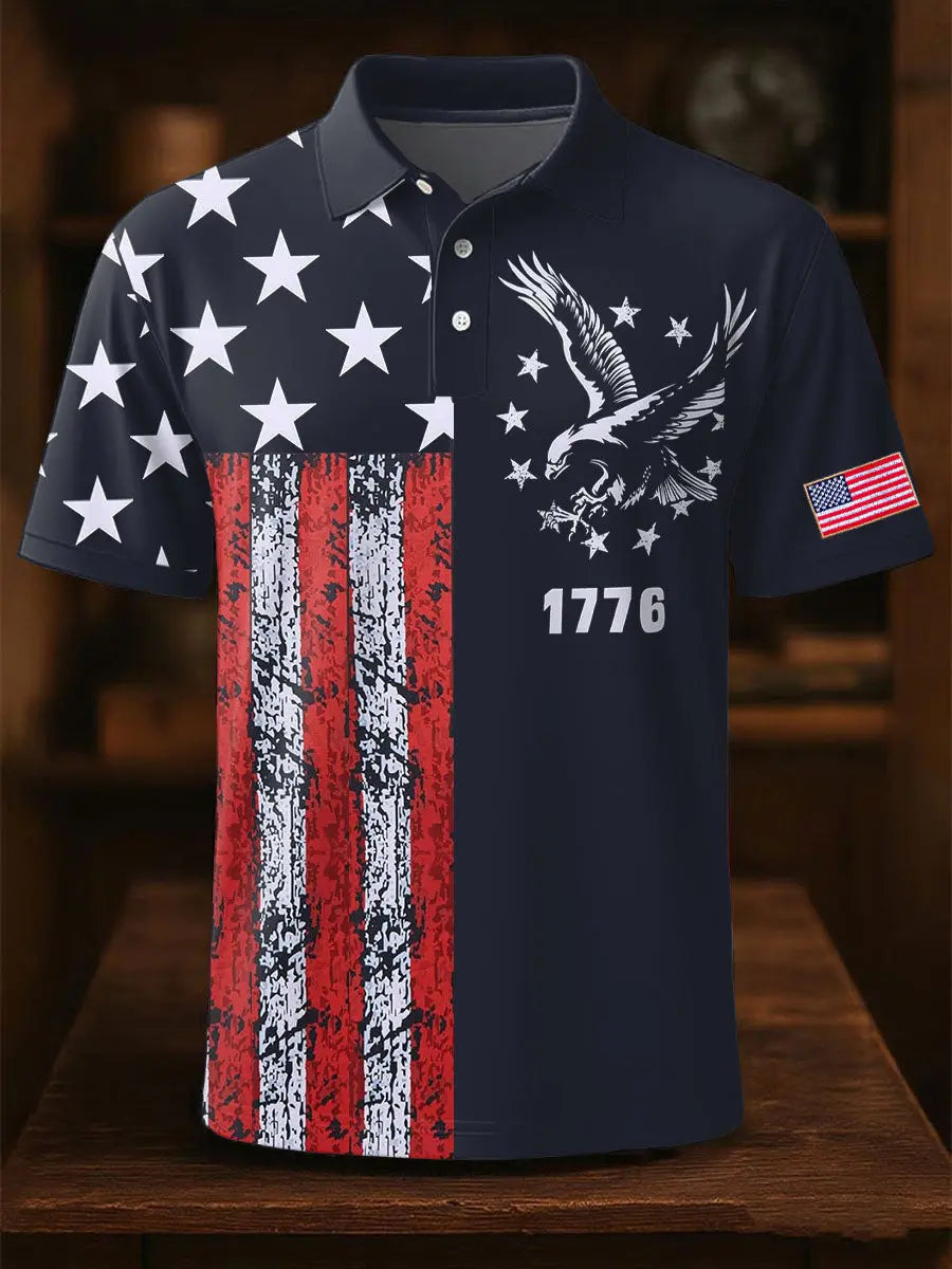 USA Flag 1776 Patriotic Polo Shirt Independence Day Gift for Freedom Lovers USA Flag 1776 Patriotic Polo Shirt Independence Day Gift for Freedom Lovers