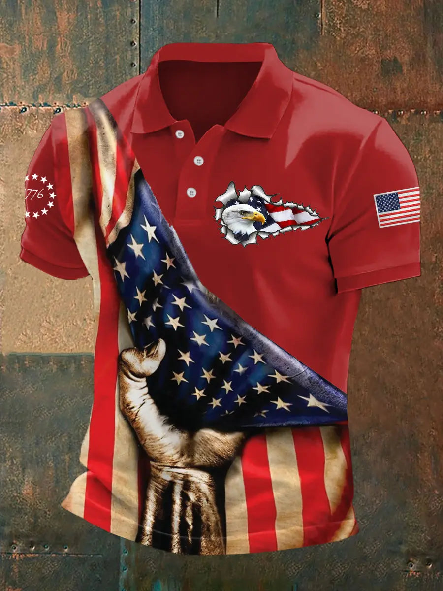 USA Flag Bald Eagle Polo Shirt Gift for Patriotic Fans Independence Day Apparel USA Flag Bald Eagle Polo Shirt Gift for Patriotic Fans Independence Day Apparel