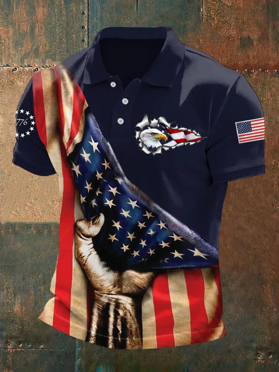 USA Flag Bald Eagle Polo Shirt Gift for Patriotic Fans Independence Day Apparel USA Flag Bald Eagle Polo Shirt Gift for Patriotic Fans Independence Day Apparel