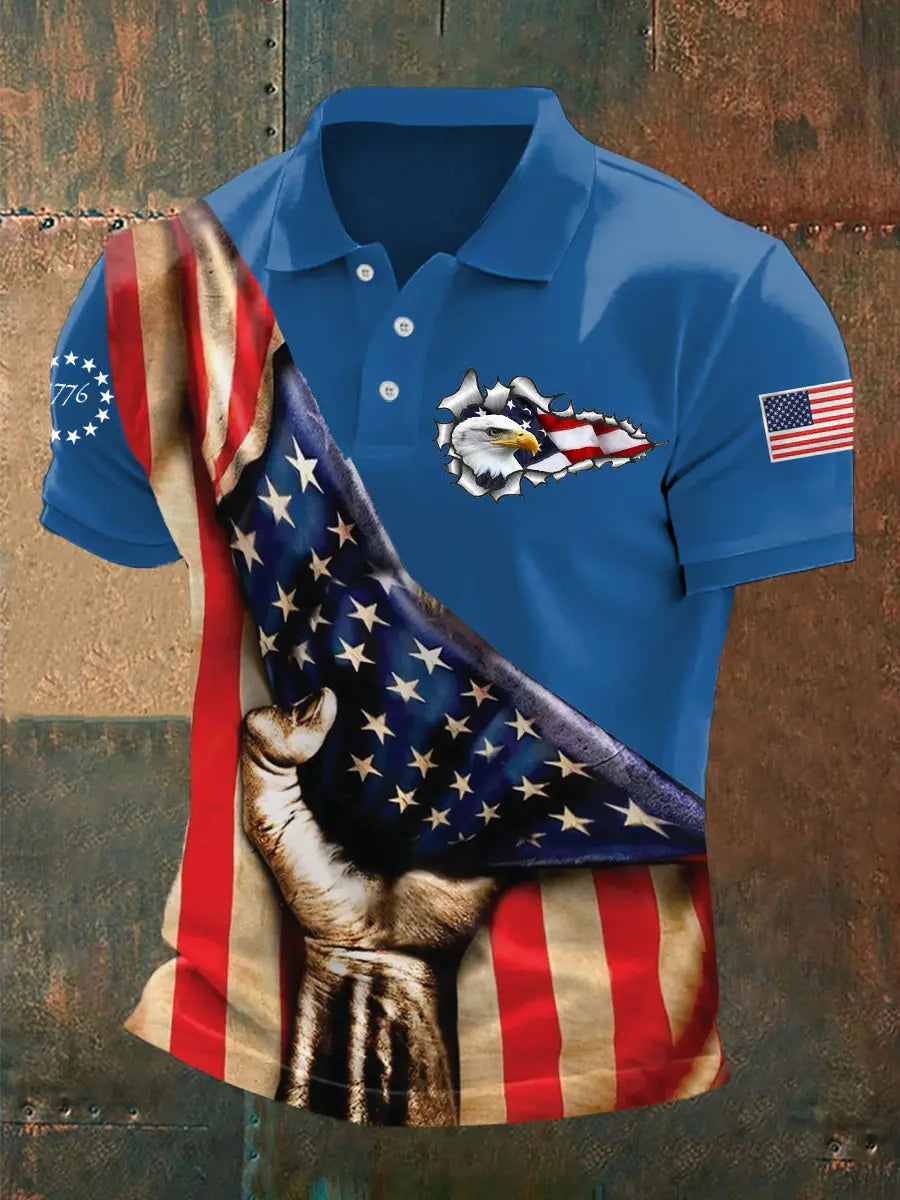 USA Flag Bald Eagle Polo Shirt Gift for Patriotic Fans Independence Day Apparel USA Flag Bald Eagle Polo Shirt Gift for Patriotic Fans Independence Day Apparel