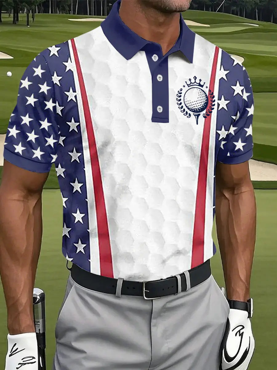 USA Flag Golf Shirt Patriotic Men's 4th of July Outfit Gift for American Pride Fans USA Flag Golf Shirt Patriotic Men's 4th of July Outfit Gift for American Pride Fans