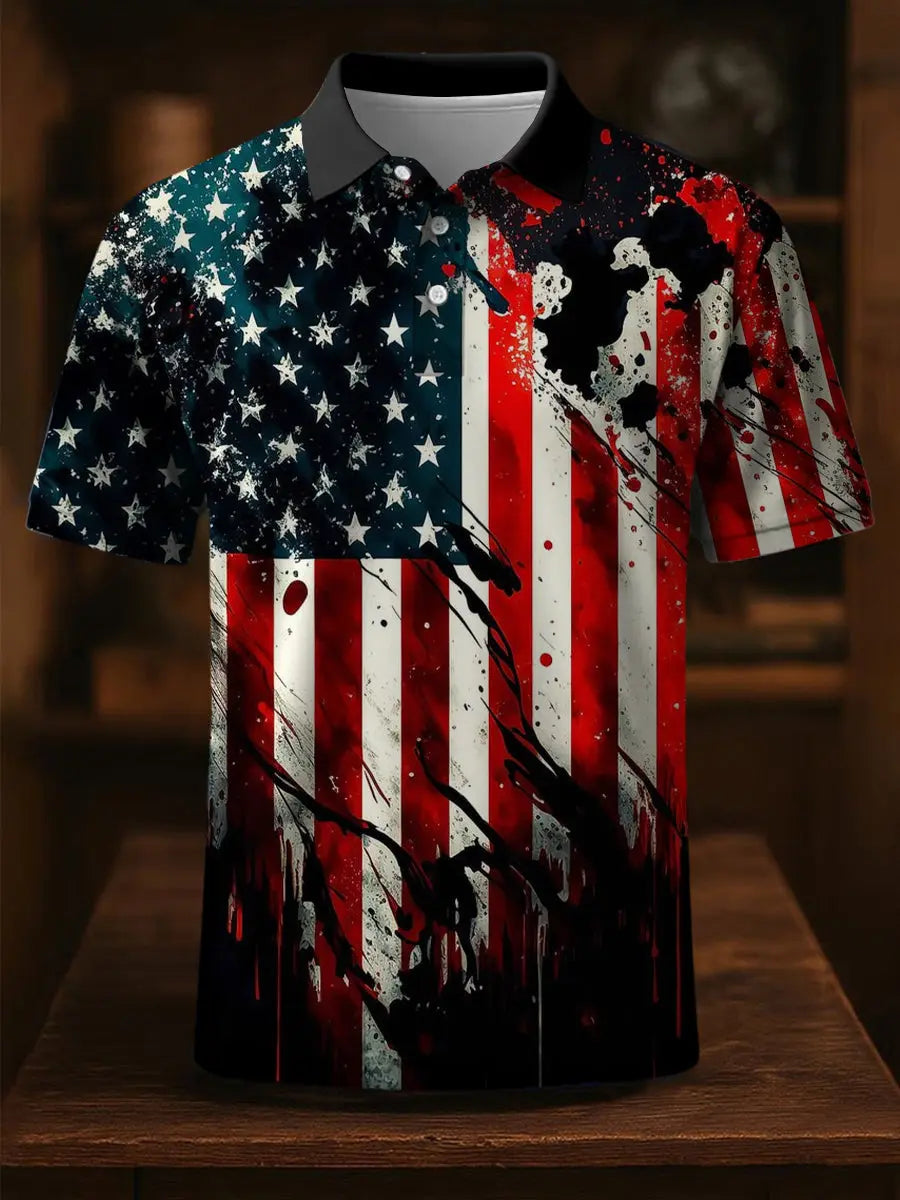 USA Flag Independence Day Polo Shirt Patriotic Gift for American Pride Supporters USA Flag Independence Day Polo Shirt Patriotic Gift for American Pride Supporters