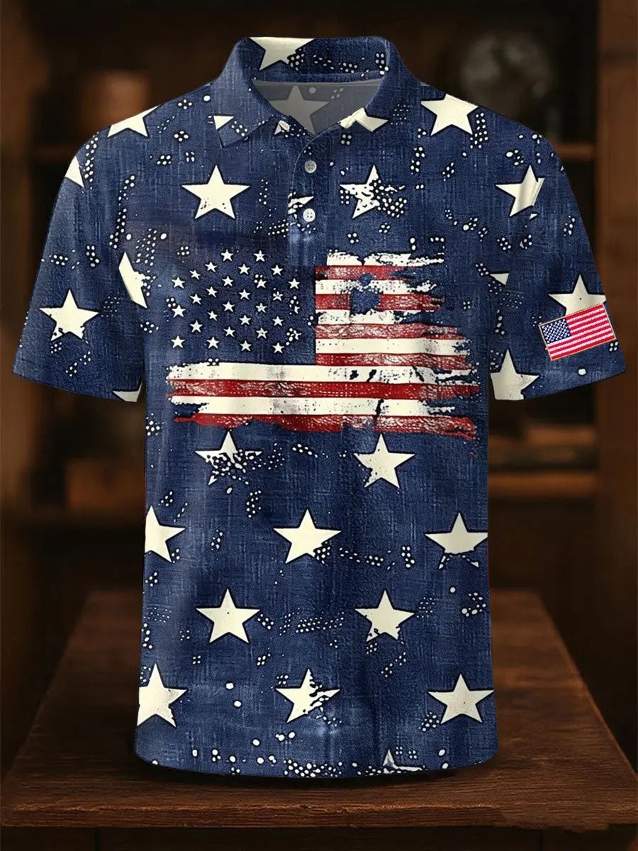 USA Flag Patriotic Polo Shirt Best Fourth of July Gift for American Pride Supporters USA Flag Patriotic Polo Shirt Best Fourth of July Gift for American Pride Supporters