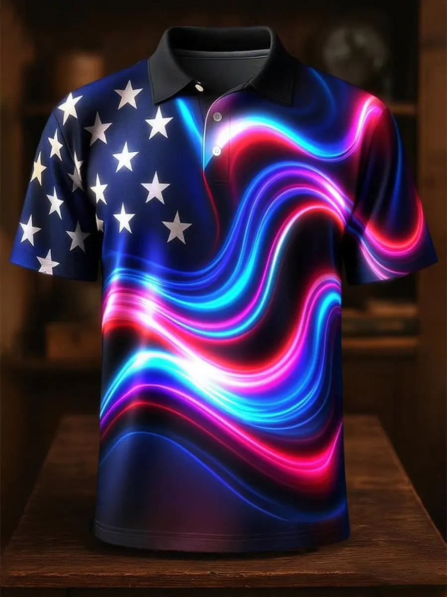 USA Flag Patriotic Polo Shirt for Independence Day Gift for American Pride Supporters USA Flag Patriotic Polo Shirt for Independence Day Gift for American Pride Supporters