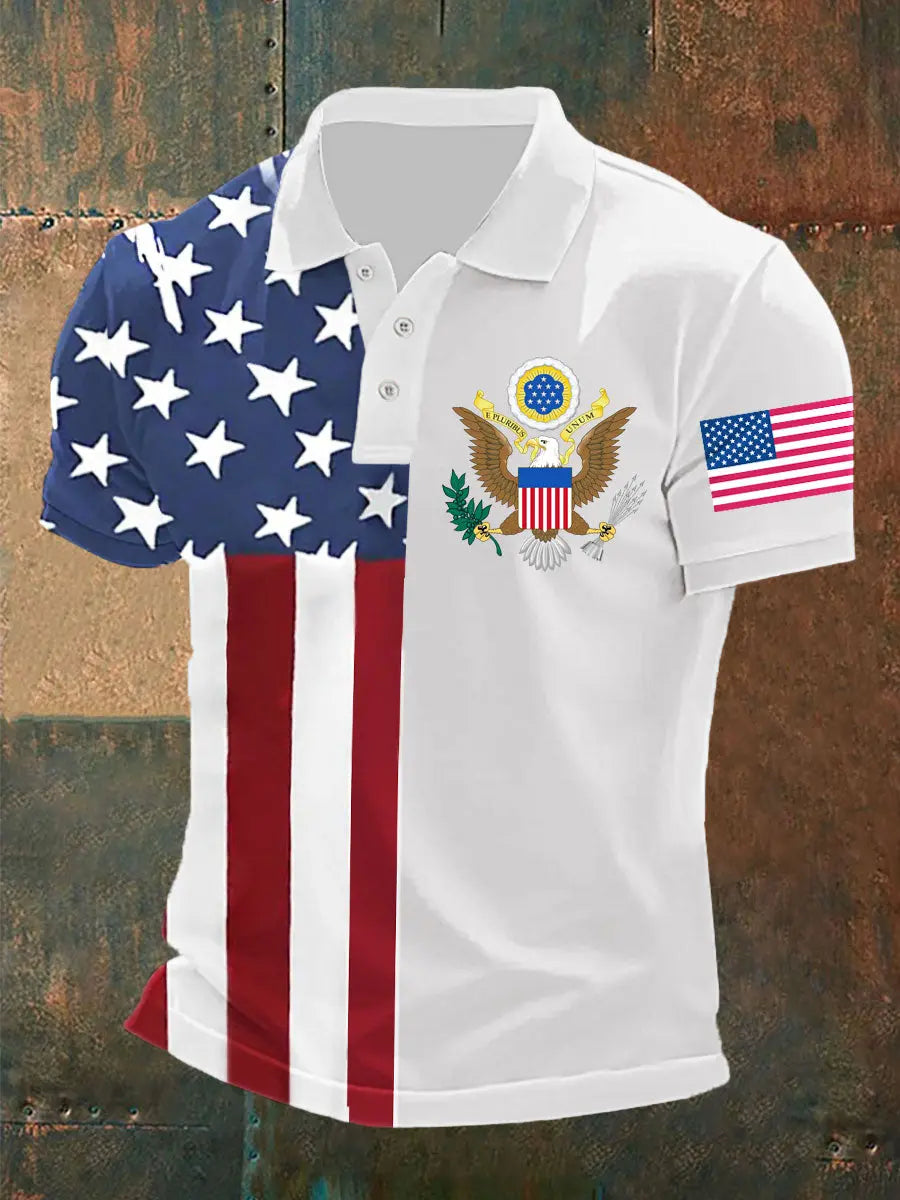 USA Flag Polo Shirt American Pride Patriotic Gift for Supporters Short Sleeve Top USA Flag Polo Shirt American Pride Patriotic Gift for Supporters Short Sleeve Top