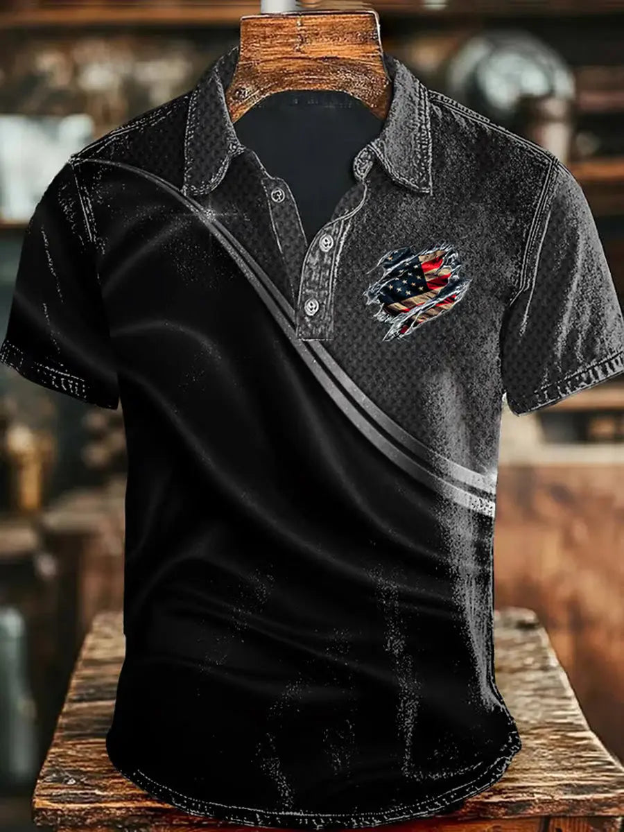 USA Flag Polo Shirt for Men Independence Day American Pride Patriotic Gift for Supporters USA Flag Polo Shirt for Men Independence Day American Pride Patriotic Gift for Supporters