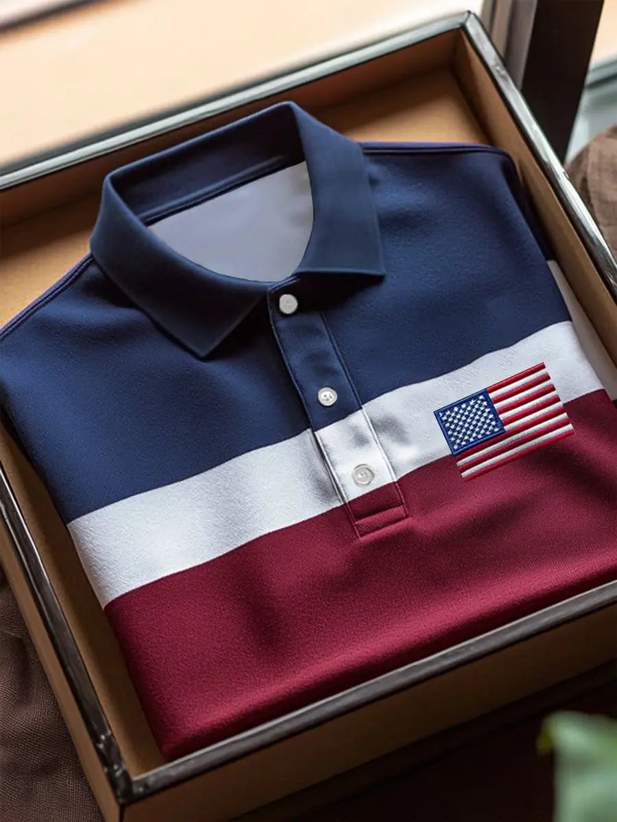 USA Flag Polo Shirt Men's Independence Day Patriotic Gift for Supporters Casual Wear USA Flag Polo Shirt Men's Independence Day Patriotic Gift for Supporters Casual Wear