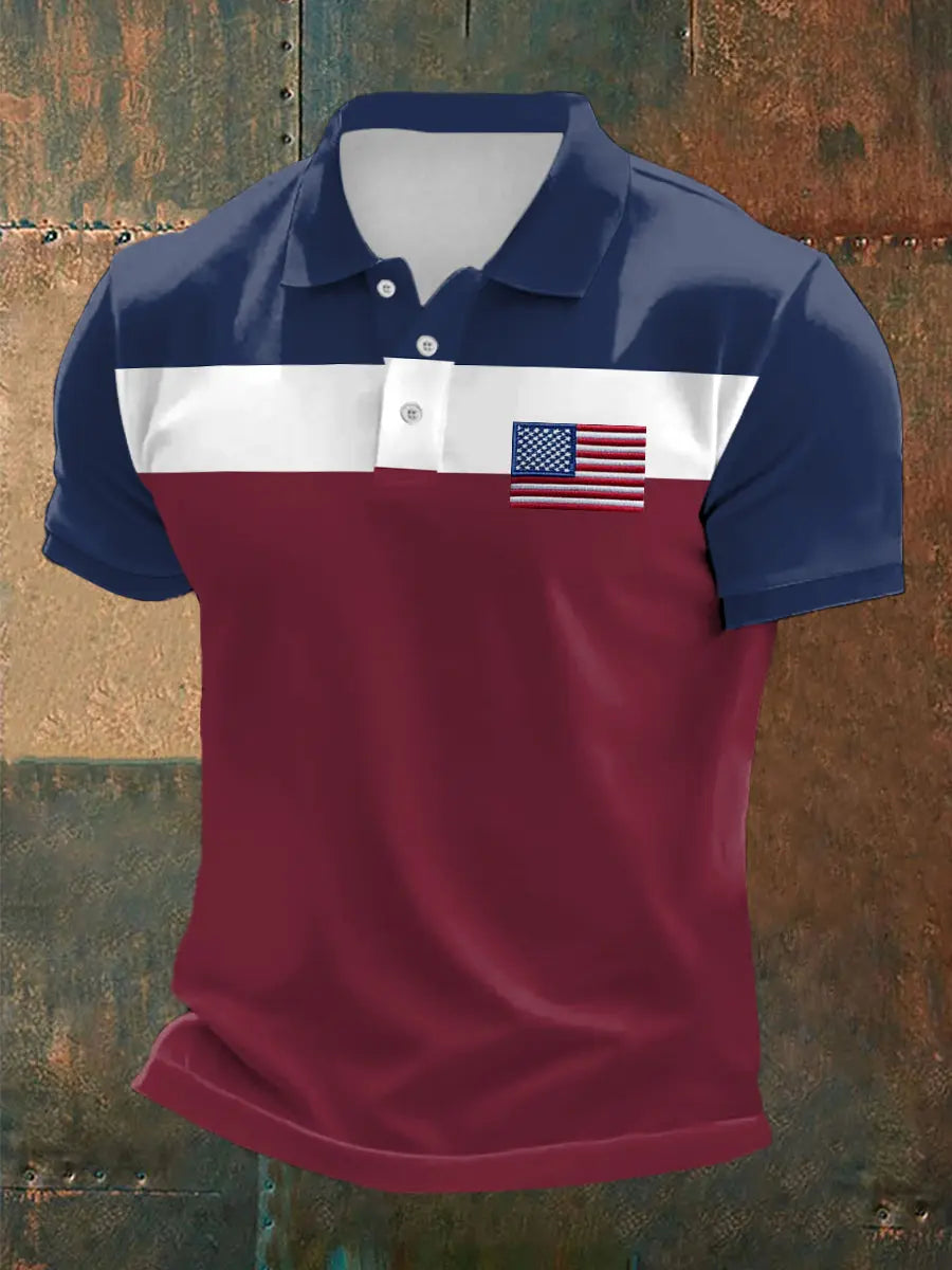USA Flag Polo Shirt Men's Independence Day Patriotic Gift for Supporters Casual Wear USA Flag Polo Shirt Men's Independence Day Patriotic Gift for Supporters Casual Wear