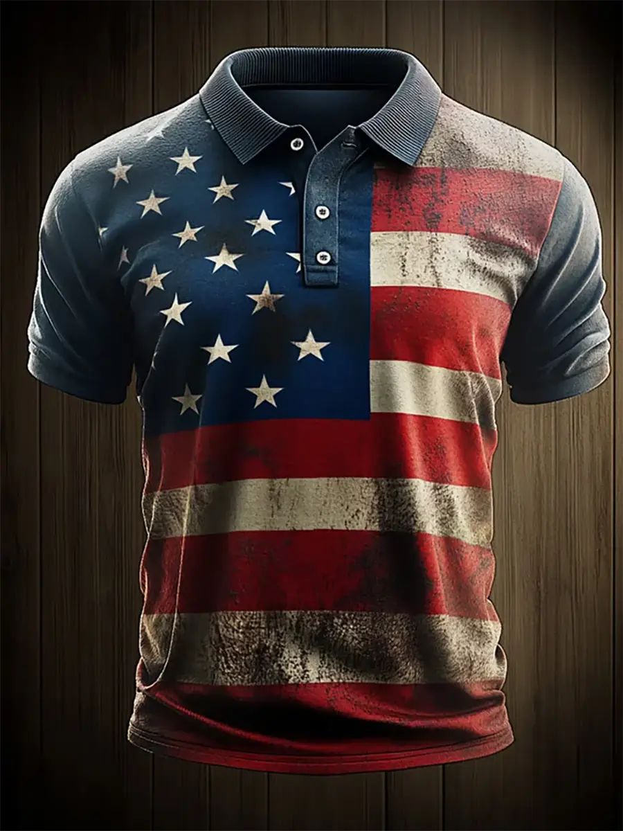 USA Flag Polo Shirt Men's Patriotic Gift Independence Day Short Sleeve Supporter Gear USA Flag Polo Shirt Men's Patriotic Gift Independence Day Short Sleeve Supporter Gear