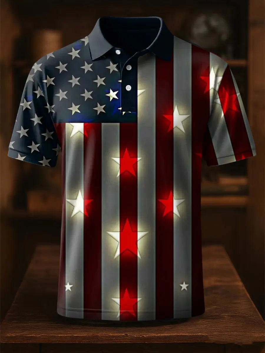 USA Flag Polo Shirt Patriotic Casual Top Independence Day Gift for American Pride USA Flag Polo Shirt Patriotic Casual Top Independence Day Gift for American Pride