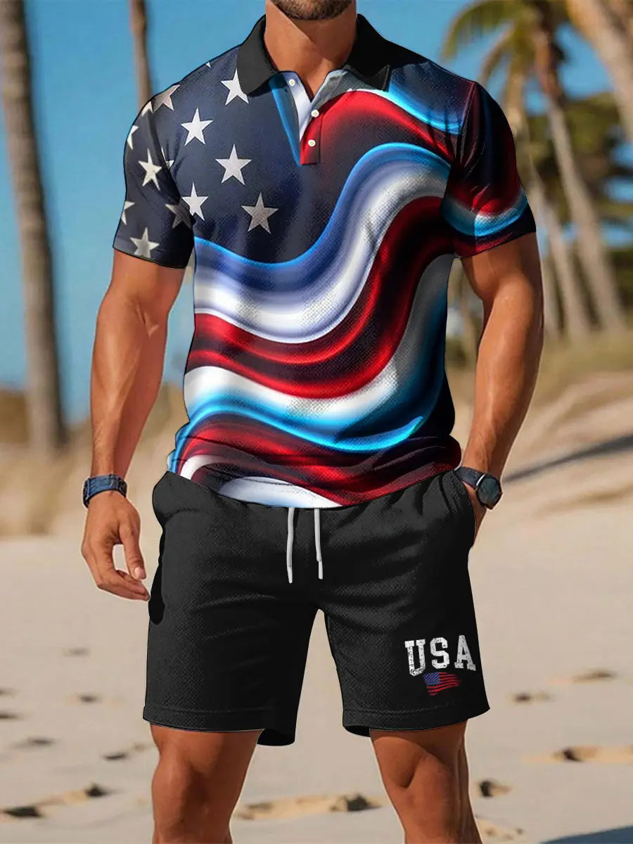USA Flag Polo Shirt Patriotic Gift for Independence Day Fans Stylish USA Pride Outfit USA Flag Polo Shirt Patriotic Gift for Independence Day Fans Stylish USA Pride Outfit