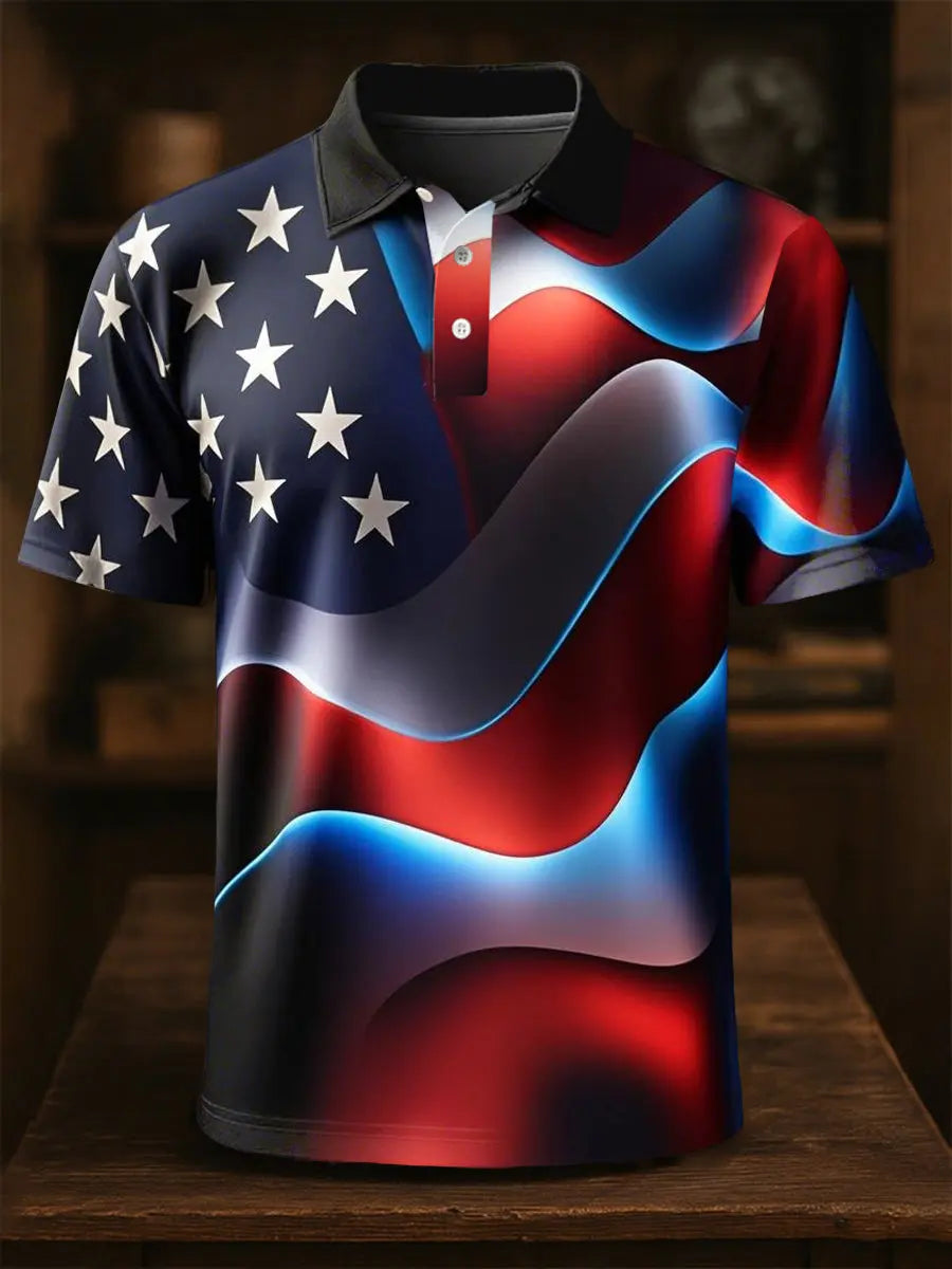 USA Flag Polo Shirt Patriotic Gift for July Fourth Celebrations Independence Day Wear USA Flag Polo Shirt Patriotic Gift for July Fourth Celebrations Independence Day Wear