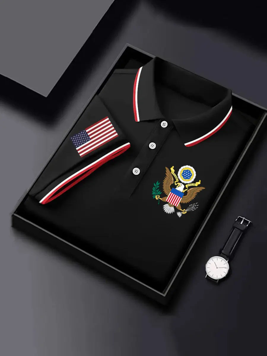 USA Flag Polo Shirt Patriotic Gift for Men American Pride Short Sleeve Casual Wear USA Flag Polo Shirt Patriotic Gift for Men American Pride Short Sleeve Casual Wear