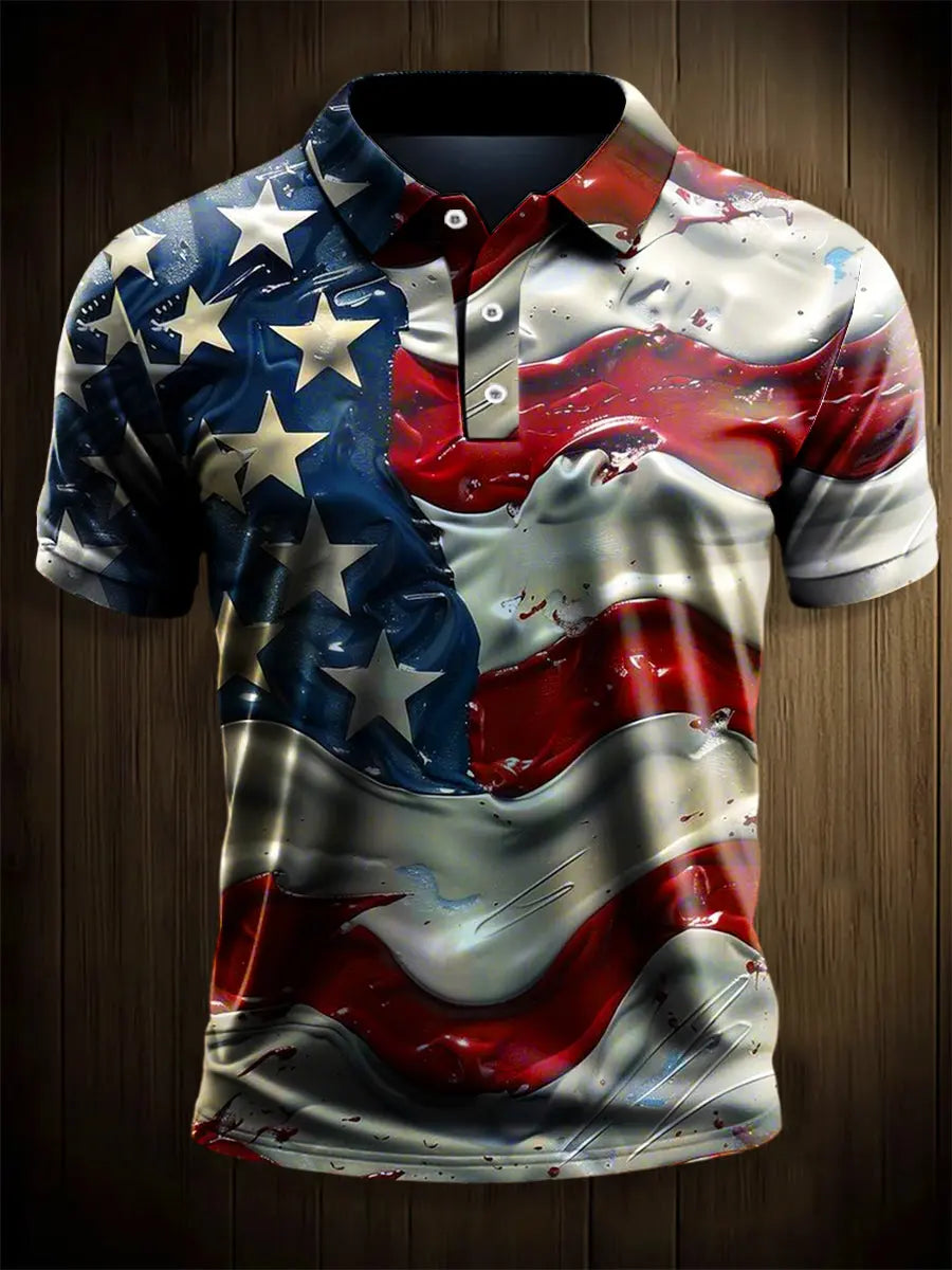 USA Flag Polo Shirt Patriotic Independence Day Gift for American Pride Supporters USA Flag Polo Shirt Patriotic Independence Day Gift for American Pride Supporters