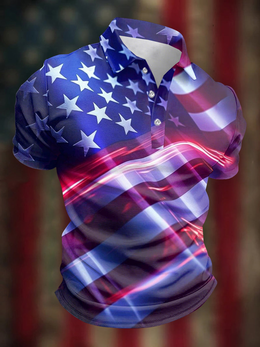 USA Flag Polo Shirt Patriotic Independence Day Gift for Men American Pride Apparel USA Flag Polo Shirt Patriotic Independence Day Gift for Men American Pride Apparel
