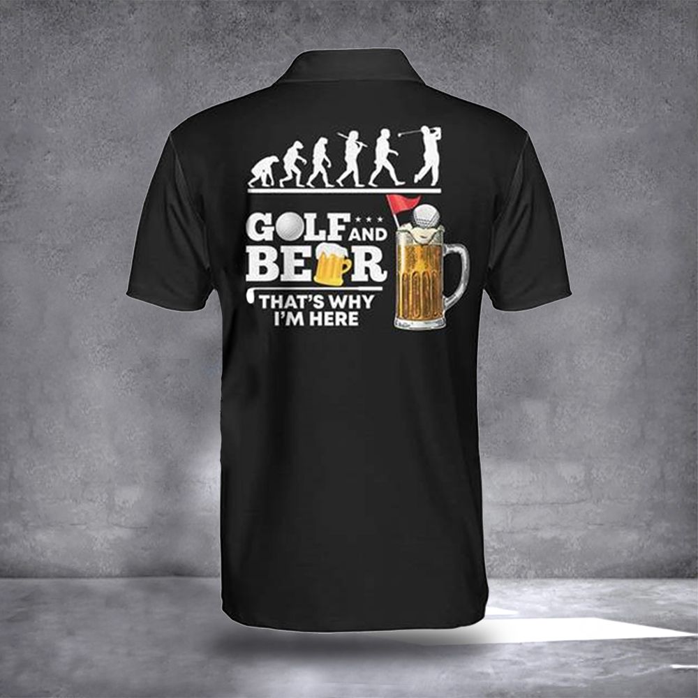USA Golf Polo Shirt Golf And Beer That's Why I Am Here Funny Golf Polo For Men USA Golf Polo Shirt Golf And Beer That's Why I Am Here Funny Golf Polo For Men