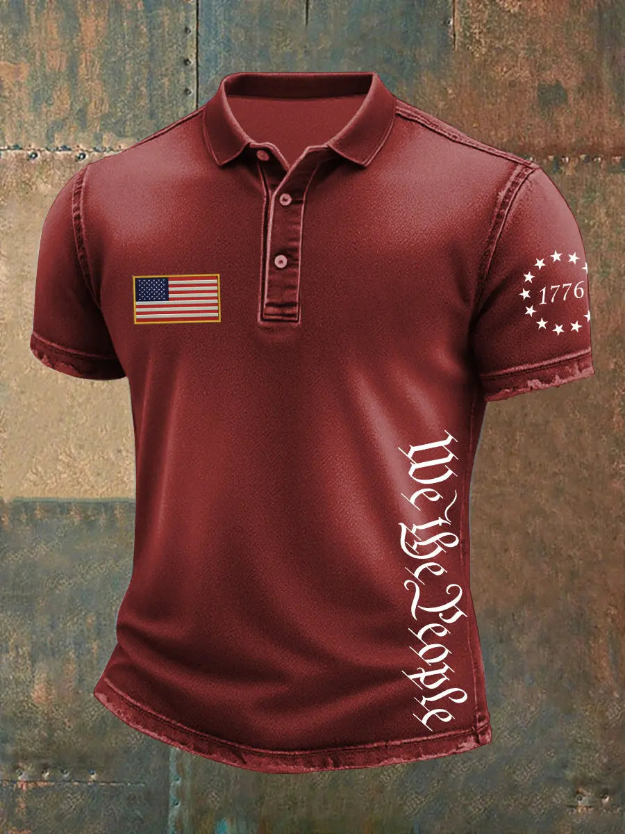 USA Independence Day Denim Print Polo Shirt Patriotic Gift for American Pride Supporters USA Independence Day Denim Print Polo Shirt Patriotic Gift for American Pride Supporters