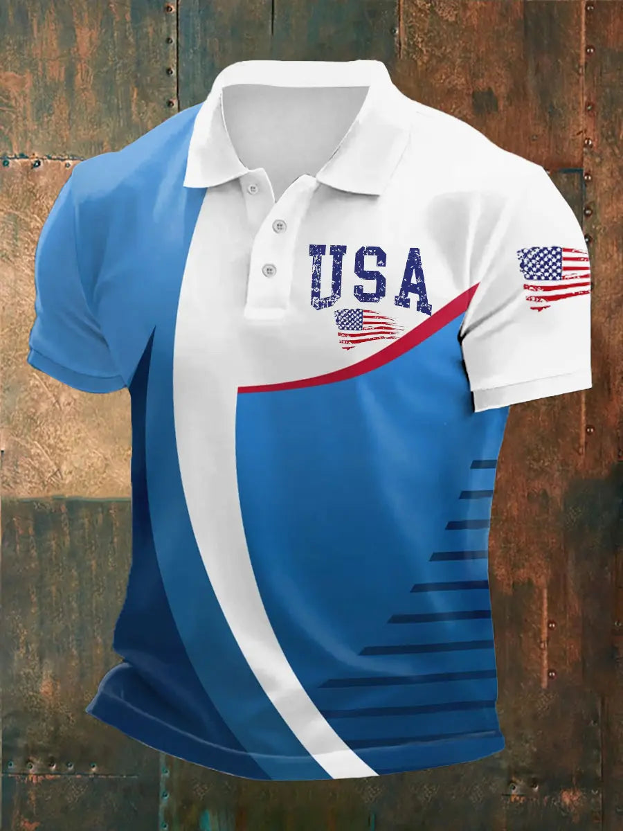 USA Patriotic Polo Shirt Short Sleeve American Flag Gift for USA Pride Supporters USA Patriotic Polo Shirt Short Sleeve American Flag Gift for USA Pride Supporters