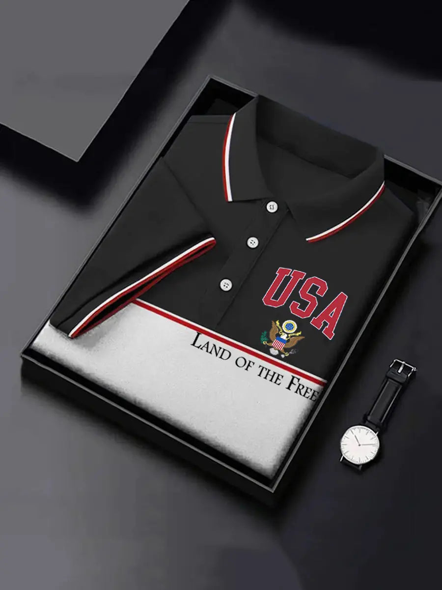 USA Patriotic Polo Shirt Short Sleeve Men's Gift for American Pride and Supporters USA Patriotic Polo Shirt Short Sleeve Men's Gift for American Pride and Supporters
