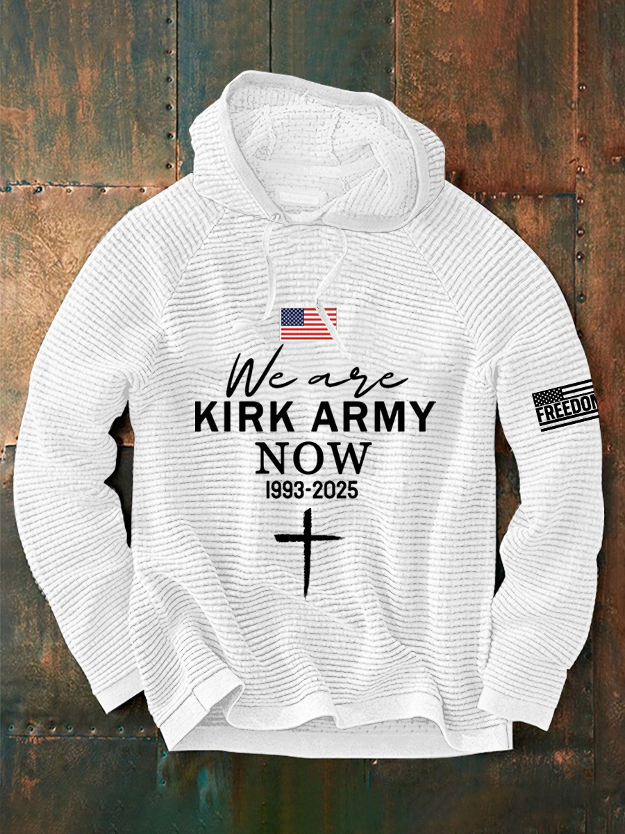 We Are Kirk Army Now Waffle Hoodie 1993 2025 Freedom In Loving Memory With Charlie Kirk Gifts We Are Kirk Army Now Waffle Hoodie 1993 2025 Freedom In Loving Memory With Charlie Kirk Gifts