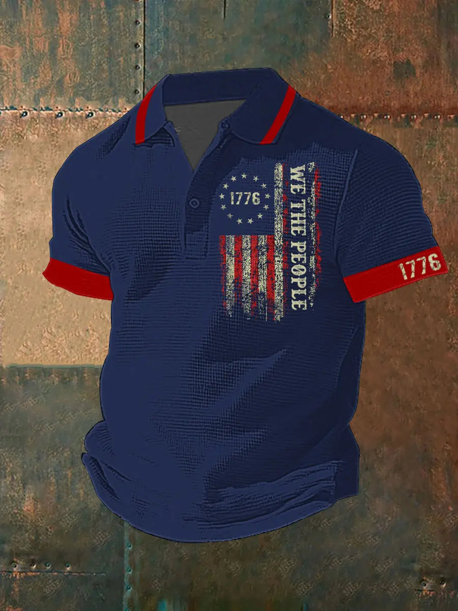 We The People 1776 Men's Polo Shirt Patriotic Gift for Independence Day Supporters We The People 1776 Men's Polo Shirt Patriotic Gift for Independence Day Supporters