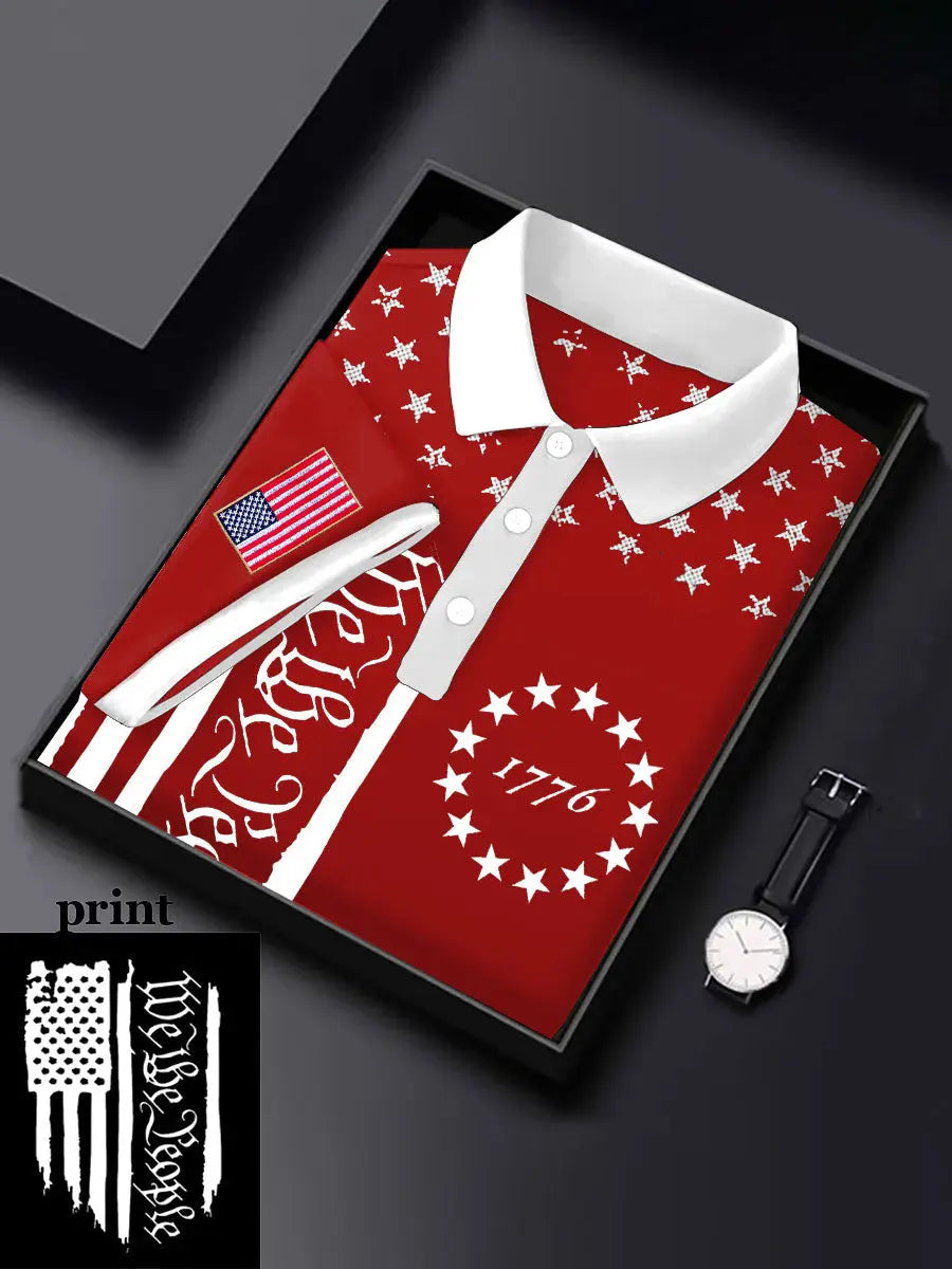 We The People 1776 Polo Shirt American Pride Gift for Patriotic Supporters Casual Wear We The People 1776 Polo Shirt American Pride Gift for Patriotic Supporters Casual Wear