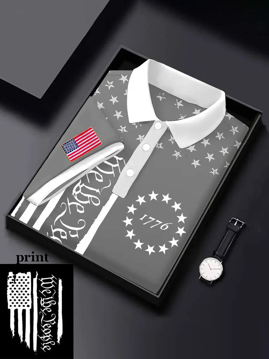 We The People 1776 Polo Shirt American Pride Gift for Patriotic Supporters Casual Wear We The People 1776 Polo Shirt American Pride Gift for Patriotic Supporters Casual Wear