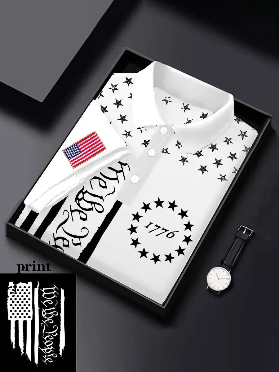 We The People 1776 Polo Shirt American Pride Gift for Patriotic Supporters Casual Wear We The People 1776 Polo Shirt American Pride Gift for Patriotic Supporters Casual Wear