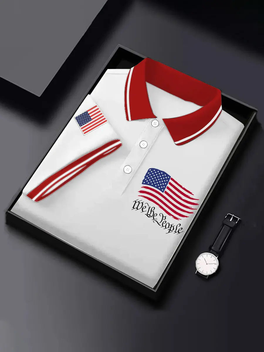 We The People American Flag Independence Day Polo Shirt Gift for Patriotic Fans We The People American Flag Independence Day Polo Shirt Gift for Patriotic Fans