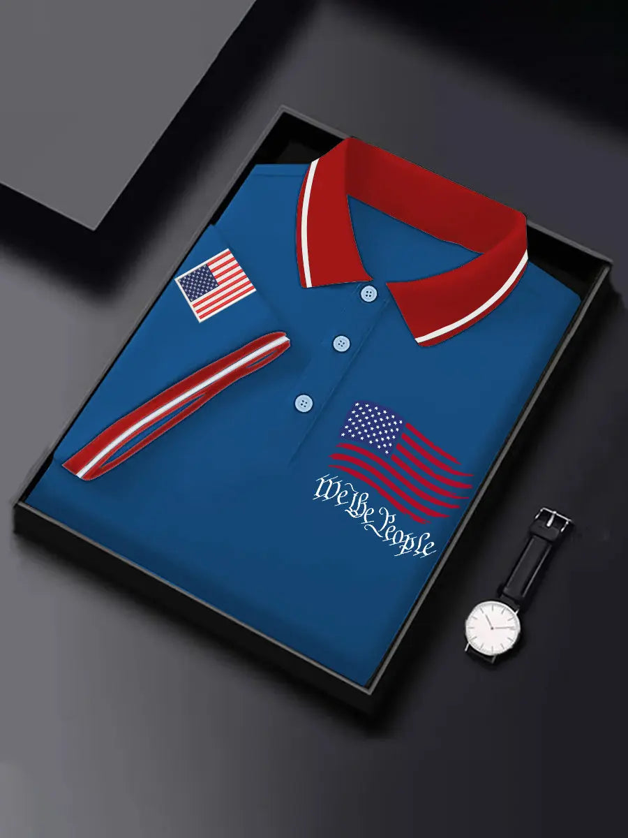 We The People American Flag Independence Day Polo Shirt Gift for Patriotic Fans We The People American Flag Independence Day Polo Shirt Gift for Patriotic Fans