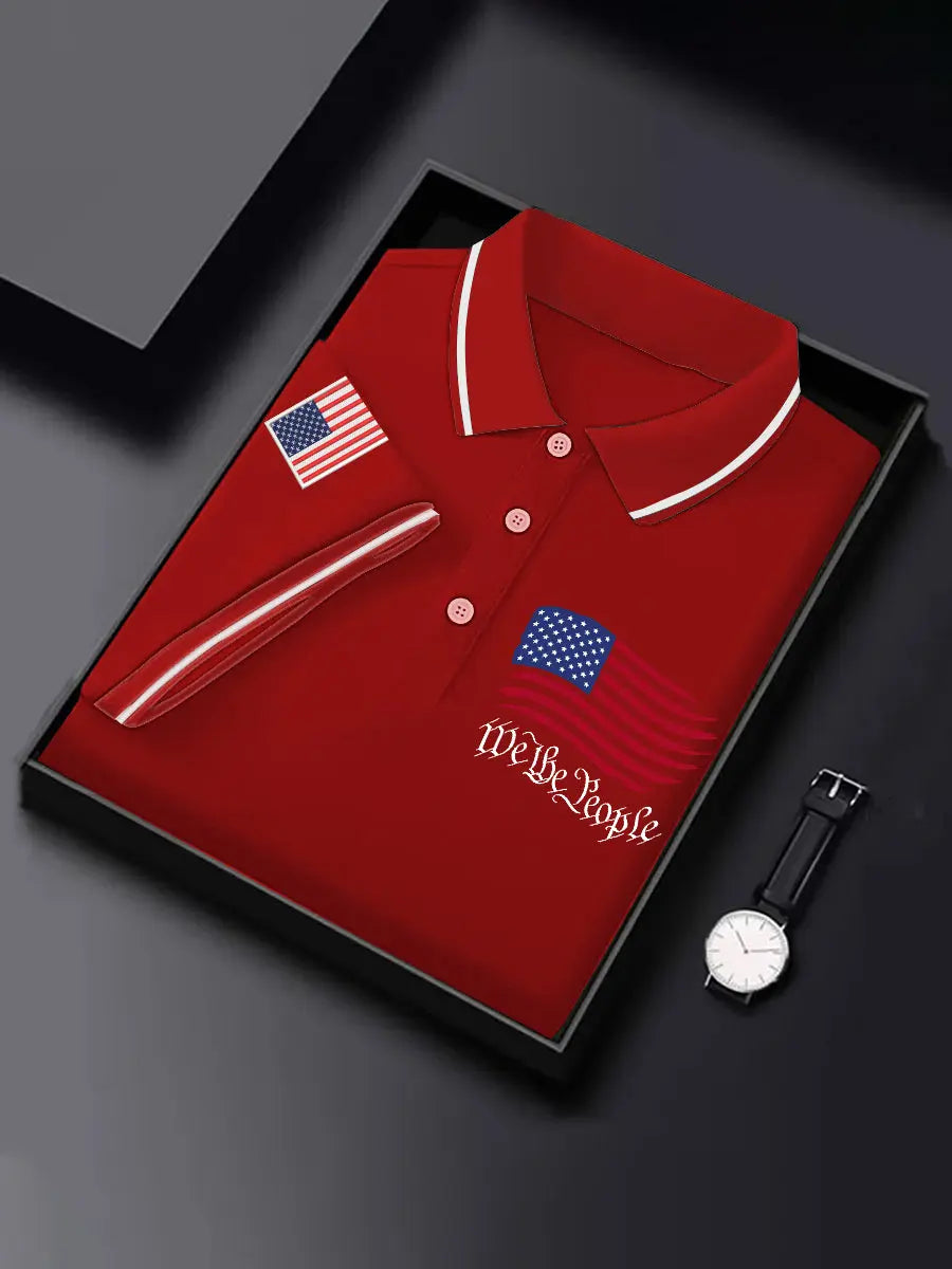 We The People American Flag Independence Day Polo Shirt Gift for Patriotic Fans We The People American Flag Independence Day Polo Shirt Gift for Patriotic Fans