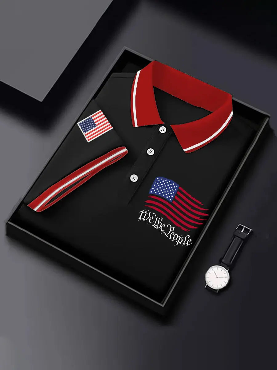 We The People American Flag Independence Day Polo Shirt Gift for Patriotic Fans We The People American Flag Independence Day Polo Shirt Gift for Patriotic Fans
