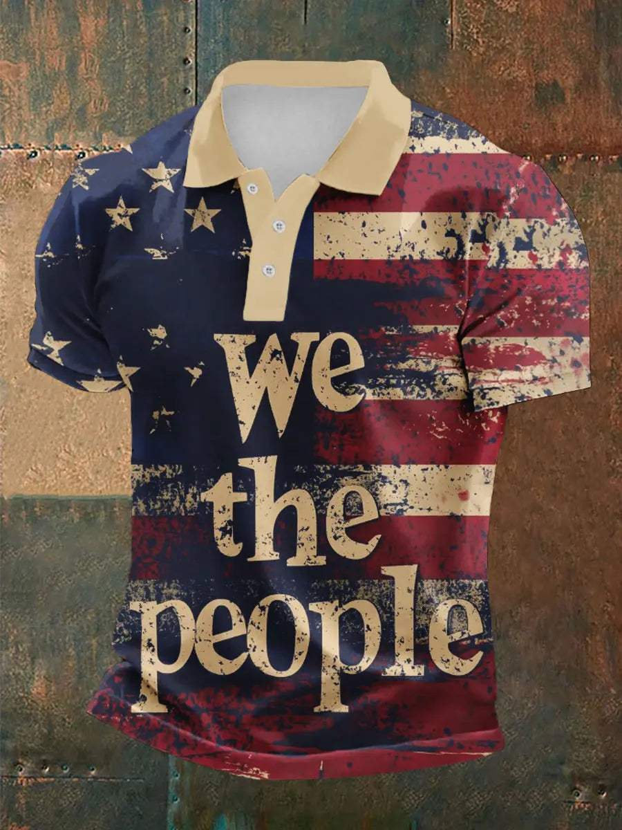 We the People Polo Shirt Patriotic Gift for USA Flag Supporters Independence Day Apparel We the People Polo Shirt Patriotic Gift for USA Flag Supporters Independence Day Apparel