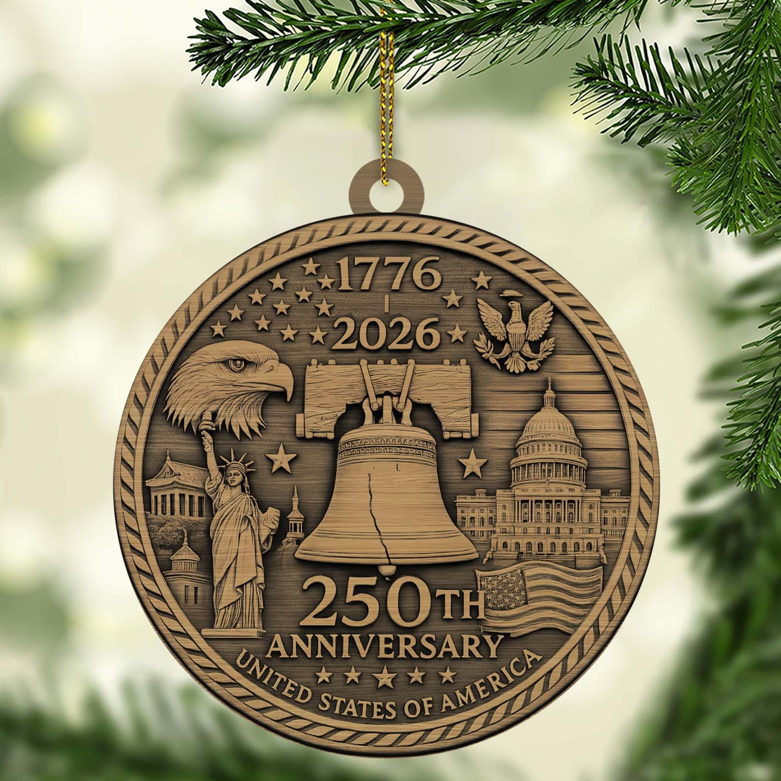 1776 2026 250th Anniversary United States Of America Ornament Patriotic Christmas Ornaments 1776 2026 250th Anniversary United States Of America Ornament Patriotic Christmas Ornaments