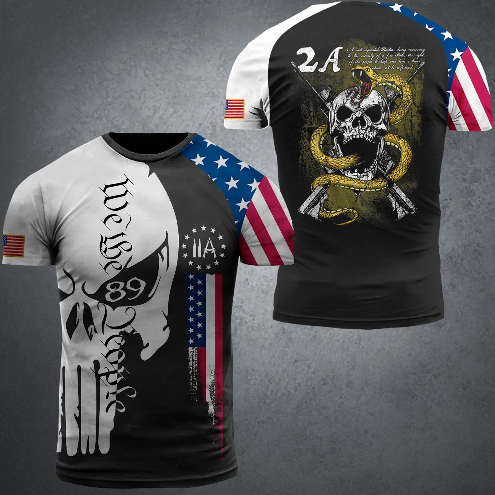 2A We The People American Flag Shirt Snake Don't Tread On Me Skull T-Shirt For Gun Lovers Men 2A We The People American Flag Shirt Snake Don't Tread On Me Skull T-Shirt For Gun Lovers Men