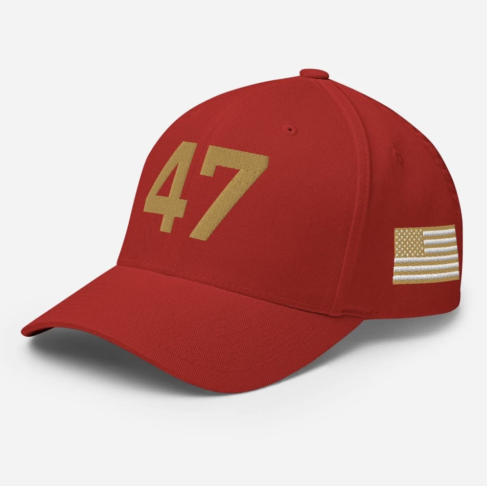 47 Hat Charlie Kirk Merch Trump Gold Embroidered Hat Patriotic Gifts For Father 47 Hat Charlie Kirk Merch Trump Gold Embroidered Hat Patriotic Gifts For Father