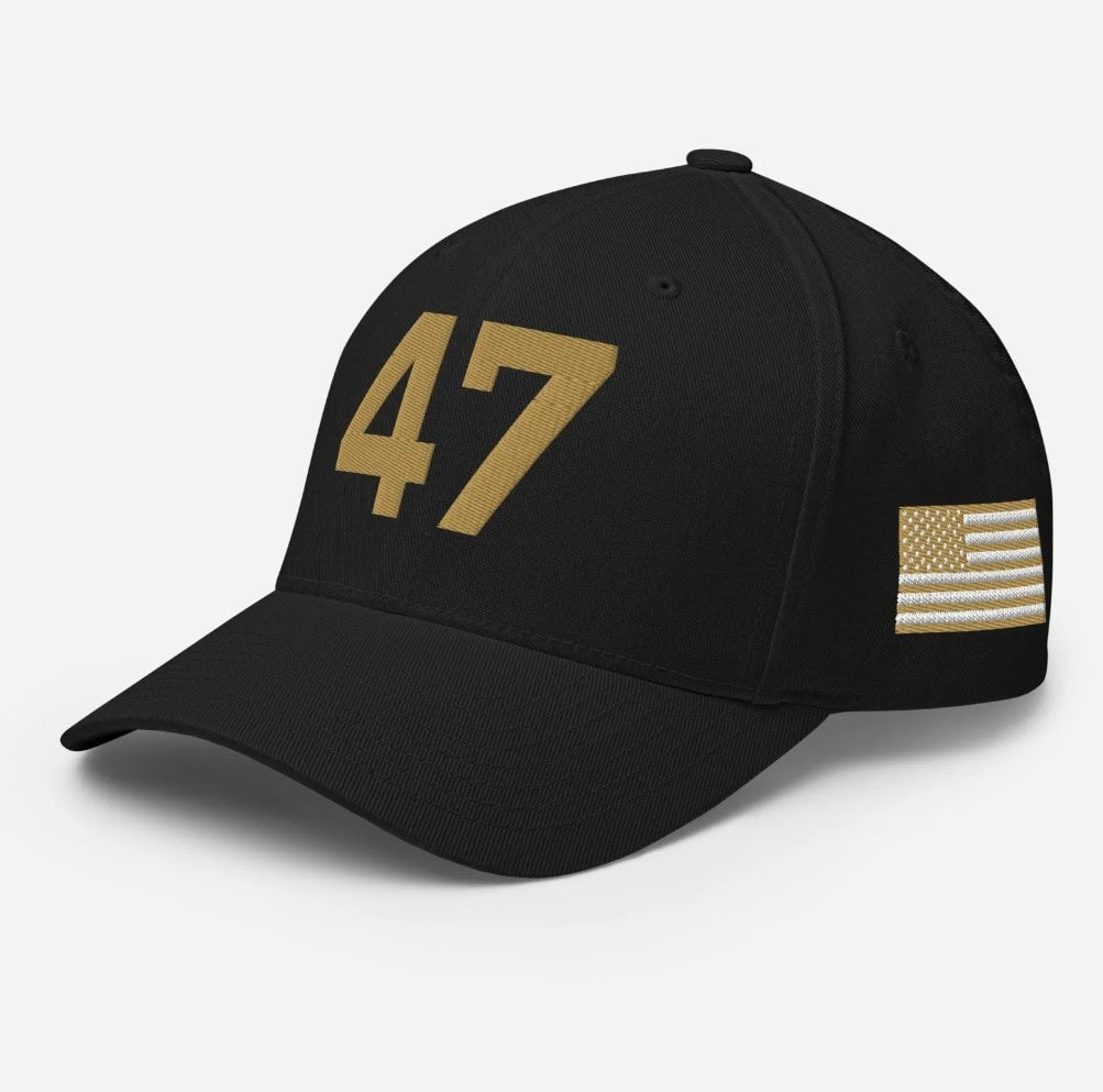 47 Hat Charlie Kirk Merch Trump Gold Embroidered Hat Patriotic Gifts For Father 47 Hat Charlie Kirk Merch Trump Gold Embroidered Hat Patriotic Gifts For Father
