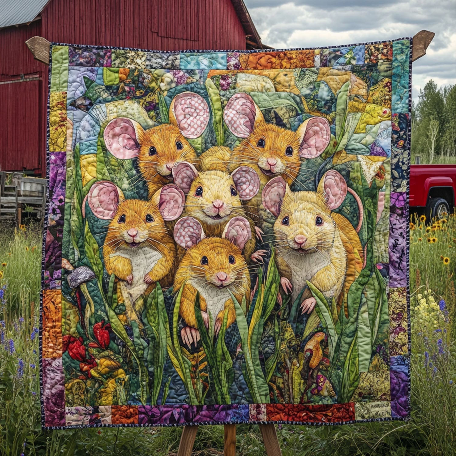 A Field of Whimsy Quilted Blanket Cute Colorful Blanket Best Xmas Gifts For Wife A Field of Whimsy Quilted Blanket Cute Colorful Blanket Best Xmas Gifts For Wife