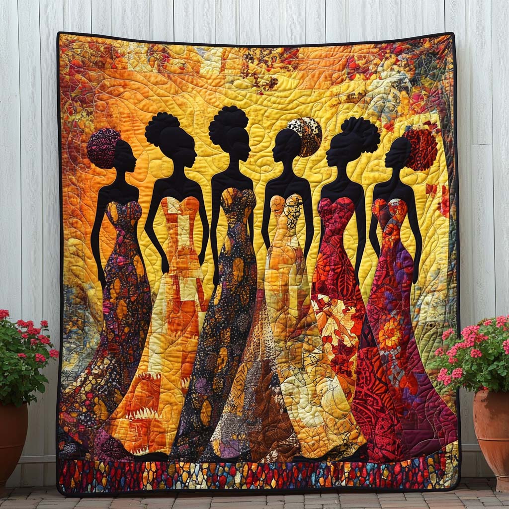 African Queenscape Quilted Blanket Nice Throw Blanket Best African American Gifts African Queenscape Quilted Blanket Nice Throw Blanket Best African American Gifts
