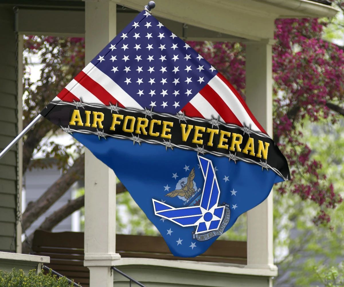 Air Force Veteran Flag With American Flag Proud Veteran Patriot Merch Air Force Veteran Flag With American Flag Proud Veteran Patriot Merch