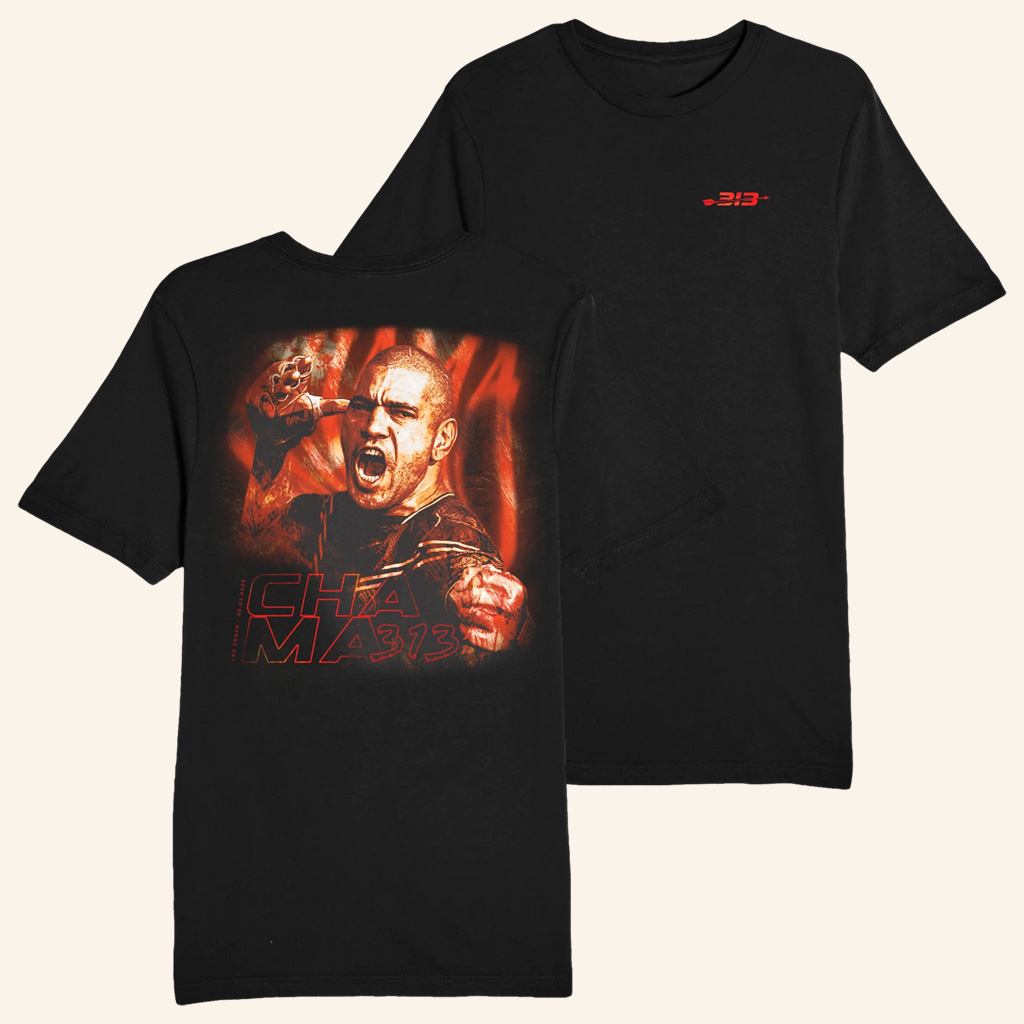 Alex Pereira Merch Chama 313  Black T-Shirt Husband Christmas Gift Ideas