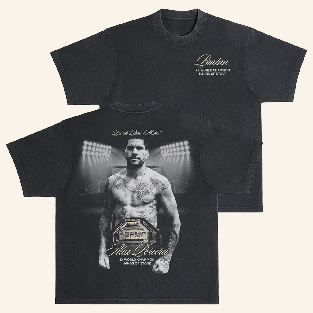 Alex Pereira Merch Poatan 2x World Champion Hands Of Stone T-Shirt Best Gift For Men Alex Pereira Merch Poatan 2x World Champion Hands Of Stone T-Shirt Best Gift For Men