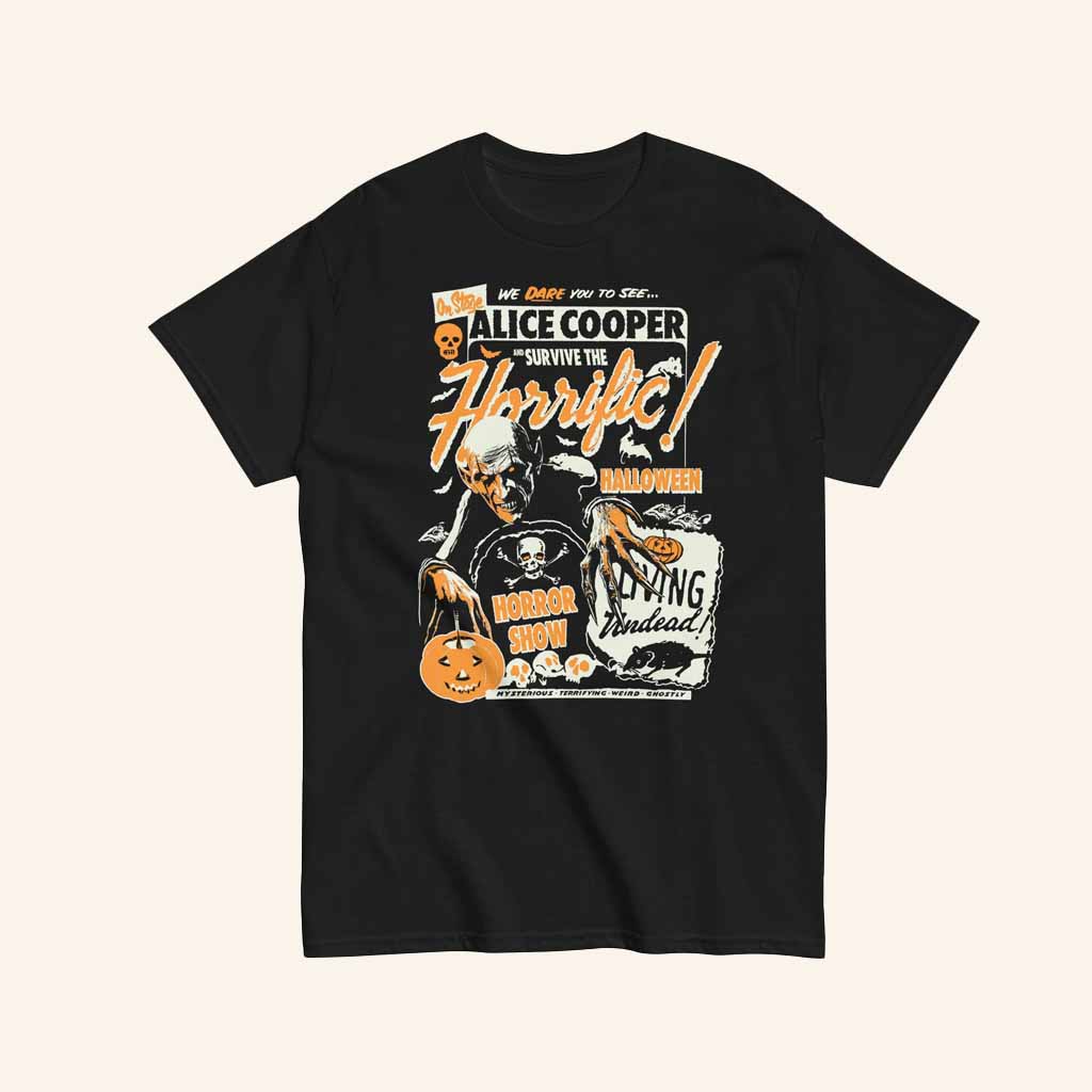 Alice Cooper Merch Horrific Halloween Horror Show T-Shirt Halloween Gifts For Him Alice Cooper Merch Horrific Halloween Horror Show T-Shirt Halloween Gifts For Him