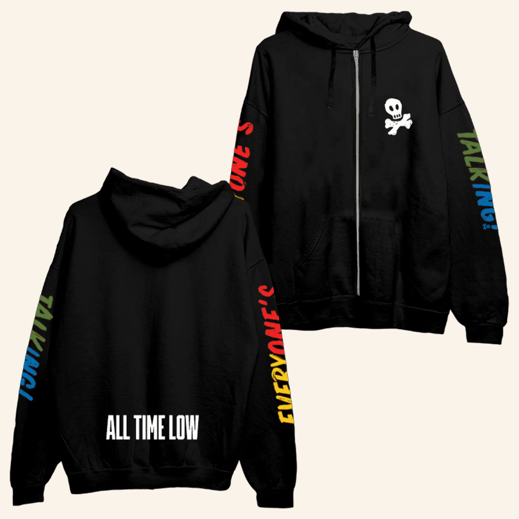 All Time Low Merch Everyone's Talking Zip Hoodie Music Lover Gifts For Him All Time Low Merch Everyone's Talking Zip Hoodie Music Lover Gifts For Him