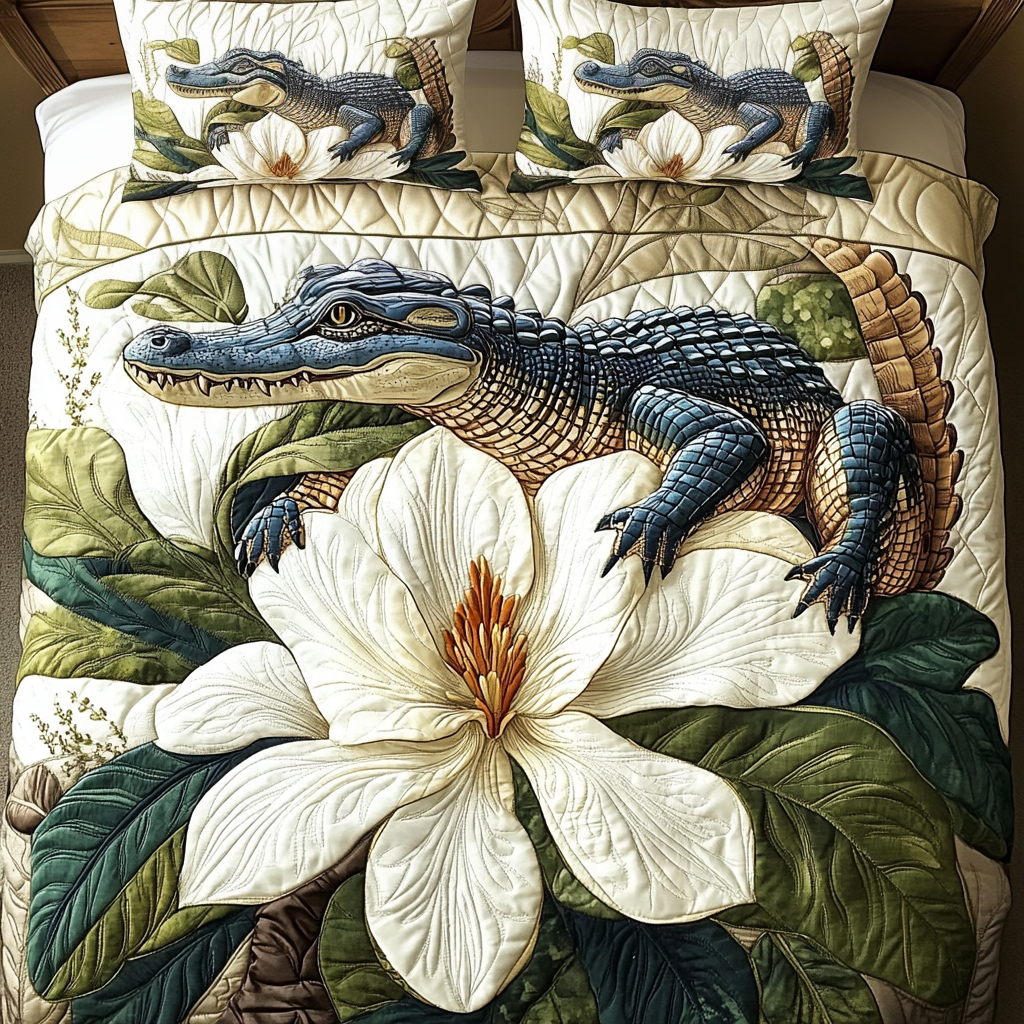 Alligator Essence Quilted Bedding Set Duvet Cover Bedspread Crocodile Gifts Items Alligator Essence Quilted Bedding Set Duvet Cover Bedspread Crocodile Gifts Items